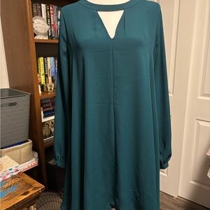 Express Teal Long Sleeve Dress